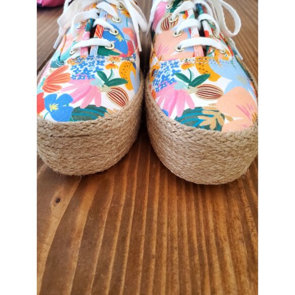 Keds Rifle Co Womens Floral Beachy Print Platform Espadrille Sneakers 8.5 - Picture 4 of 11